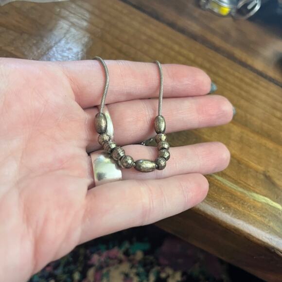 Vintage 90s Classic 925 Sterling Silver Beaded Delicate Minimalist Necklace B3 - Picture 10 of 10